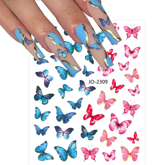 Colorful Butterfly Nail Stickers for Nail Art Decorations