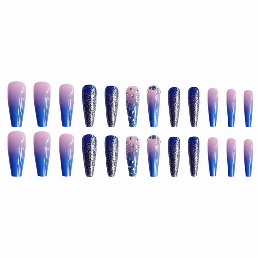 24Pcs Blue Dream Press On Nails