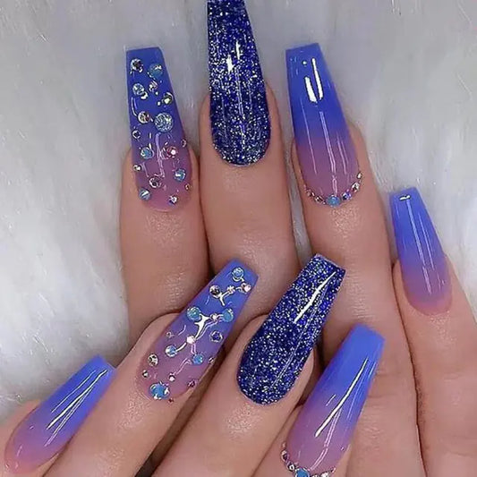 24Pcs Blue Dream Press On Nails